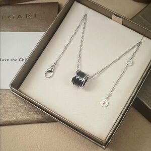 Bulgari Silver and Black Necklace